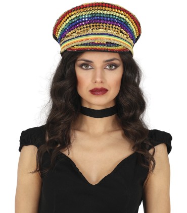 GORRA POLICIA MULTICOLOR PEDRERIA